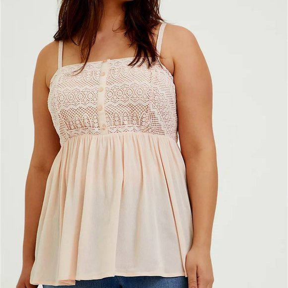 Torrid Pink Babydoll Cami Size 1 NWT - Picture 1 of 6